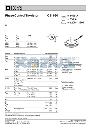 CS630-14IO1 datasheet - Phase Control Thyristor