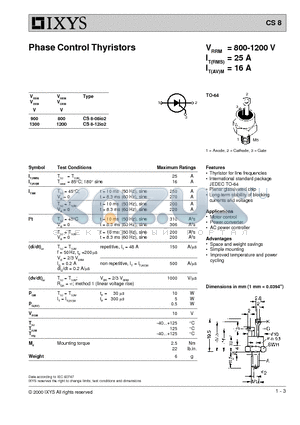 CS8-12IO2 datasheet - Phase Control Thyristors