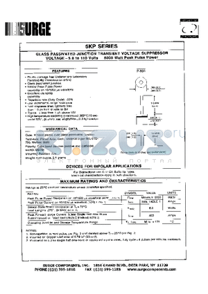 5KP10CA datasheet - GLASS PASSIVATED JUNCTION TRANSIENT VOLTAGE SUPPRESSOR VOLTAGE-5.0 to 110 Volts