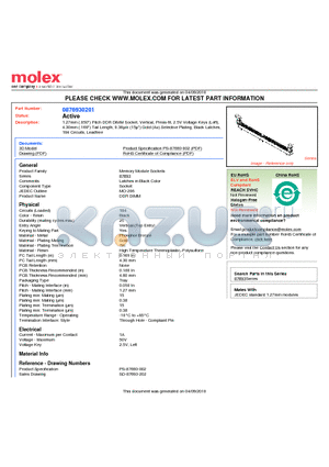 87693-0201 datasheet - 1.27mm (.050