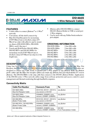 DS1402-RP8+ datasheet - 1-Wire Network Cables