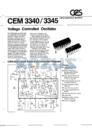 CEM3345 datasheet - VOLTAGE CONTROLLED OSCILLATOR