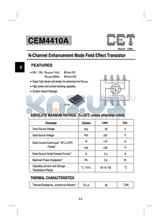 CEM4410A datasheet - N-Channel Enhancement Mode Field Effect Transistor
