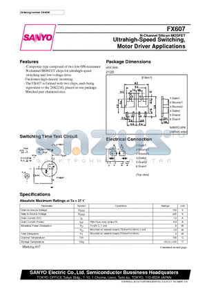 FX607 datasheet - Ultrahigh-Speed Switching, Motor Driver Applications