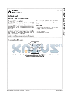DS14C89A datasheet - Quad CMOS Receiver