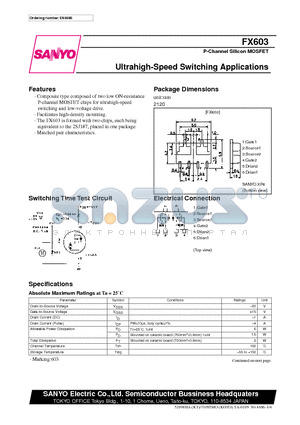 FX603 datasheet - Ultrahigh-Speed Switching Applications