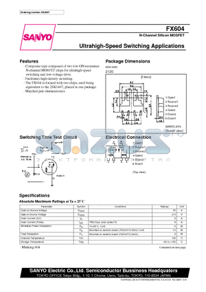 FX604 datasheet - Ultrahigh-Speed Switching Applications