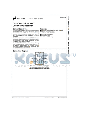 DS14C89ATJ datasheet - Quad CMOS Receiver