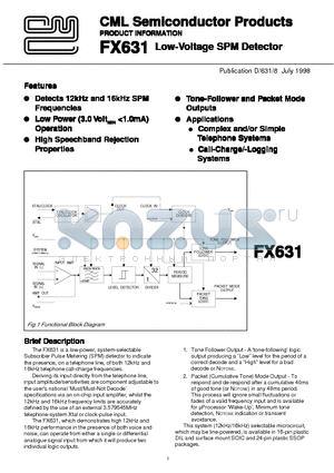 FX631DW datasheet - Low-Voltage SPM Detector