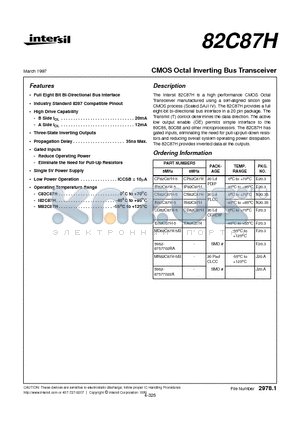 CS82C87H-5 datasheet - CMOS Octal Inverting Bus Transceiver