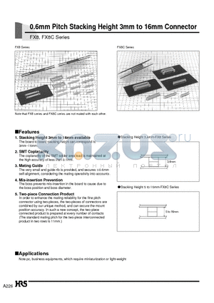 FX8C-120P-SV1 datasheet - 0.6mm Pitch Stacking Height 3mm to 16mm Connector