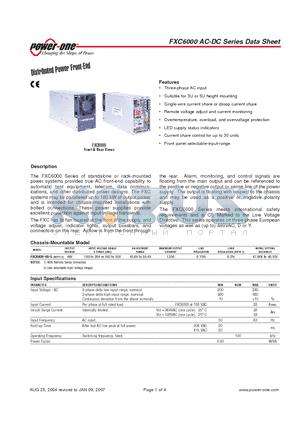 FXC6000 datasheet - Distributed Power Front-End