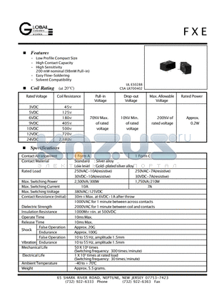 FXE-9MGC datasheet - Low Profile Compact Size / High Contact Capacity