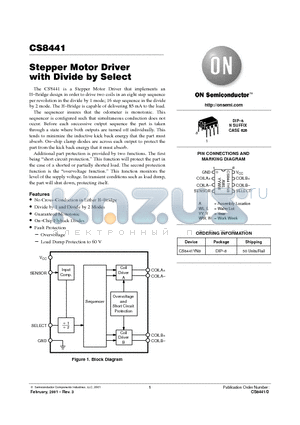 CS8441 datasheet - Stepper Motor Driver with Divide by Select