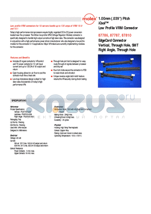 87810-0001 datasheet - iCool Low Profile VRM Connector