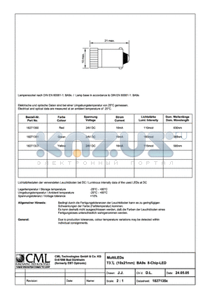 18271352 datasheet - MultiLEDs T31/4 (10x21mm) BA9s 8-Chip-LED