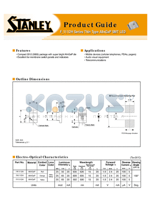 FY1112H datasheet - Thin Type AllnGaP SMT LED