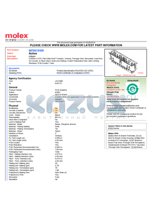 87831-3429 datasheet - 2.00mm (.079) Pitch Milli-Grid Header, Vertical, Through Hole, Shrouded, Lead-free, 34 Circuits, 0.76lm (30l) Gold (Au) Plating, Center Polarization Slot