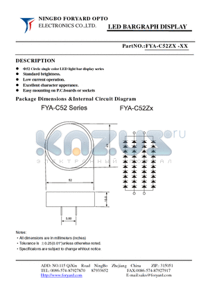 FYA-C52ZX-1 datasheet - LED BARGRAPH DISPLAY