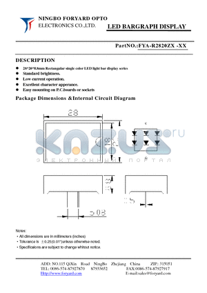 FYA-R2820ZX-4 datasheet - LED BARGRAPH DISPLAY