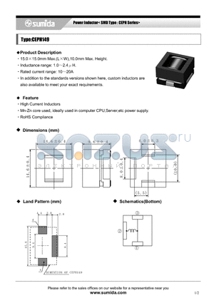 CEPH149_06 datasheet - Power Inductor< SMD Type : CEPH Series>
