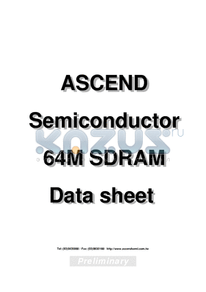 AD484M1644VTA-7 datasheet - Ascend Semiconductor Corporation(64Mb SDRAM)