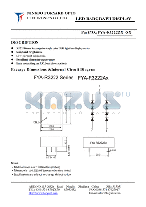 FYA-R3222ZX-2 datasheet - LED BARGRAPH DISPLAY