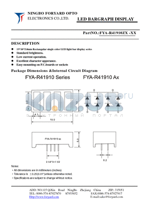 FYA-R41910ZX-2 datasheet - LED BARGRAPH DISPLAY