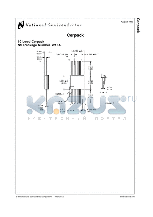 CERPACK datasheet - 10 Lead Cerpack NS Package Number W10A