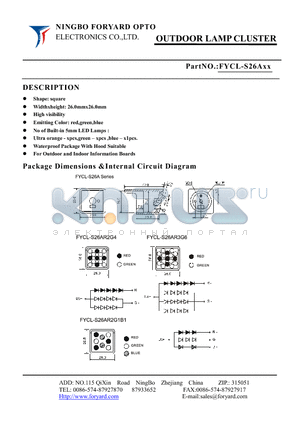 FYCL-S26A1 datasheet - OUTDOOR LAMP CLUSTER