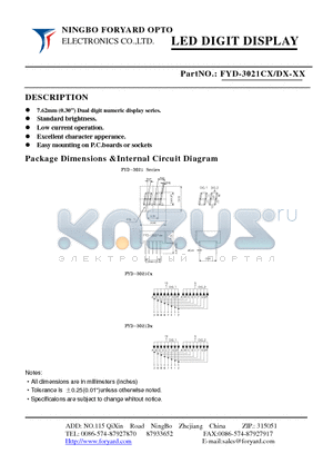 FYD-3021CX-3 datasheet - LED DIGIT DISPLAY