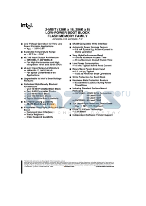 E28F200BL-B150 datasheet - 2-MBIT (128K x 16, 256K x 8)LOW-POWER BOOT BLOCK FLASH MEMORY FAMILY