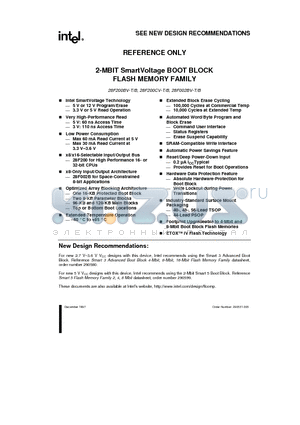 E28F200BV-T60 datasheet - 2-MBIT SmartVoltage BOOT BLOCK FLASH MEMORY FAMILY