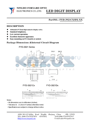 FYD-3921CDX-XX datasheet - LED DIGIT DISPLAY