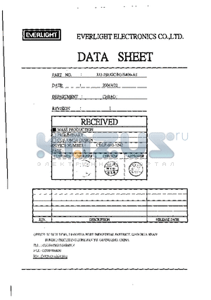 333-2SUGC-H3-S400-A5 datasheet - Technical Data Sheet 5.0mm Round Type LED Lamps