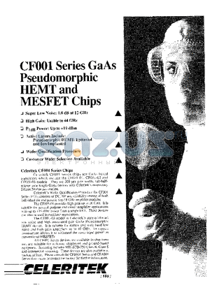 CF001-01 datasheet - CF001 SERIES GAAS PSEUDOMORPHIC HEMT AND MESFET CHIPS