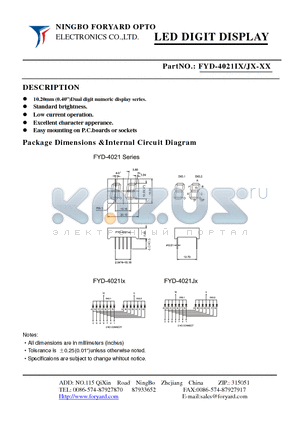 FYD-4021IJX-XX datasheet - LED DIGIT DISPLAY