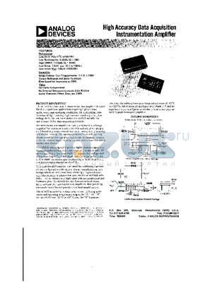 AD522 datasheet - High Accuracy Data Acquisition Instrumentation Amplifier
