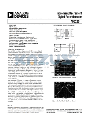 AD5220BN10 datasheet - Increment/Decrement Digital Potentiometer