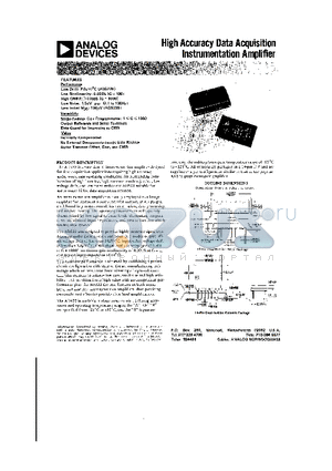 AD522AD datasheet - High Accuracy Data Acquisition Instrumentation Amplifier