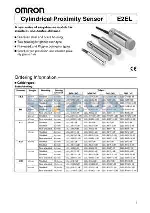 E2EL-C2E2-DSL2M datasheet - Cylindrical Proximity Sensor