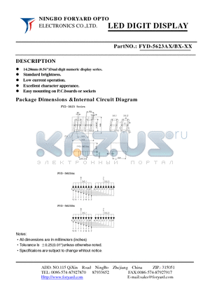 FYD-5623BX datasheet - LED DIGIT DISPLAY