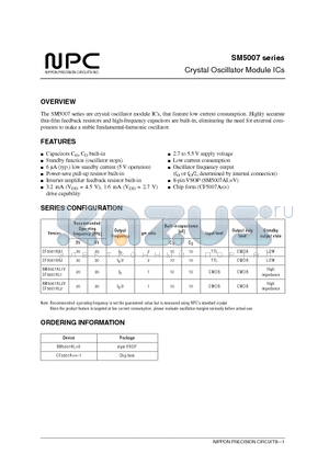 CF5007AL1-1 datasheet - Crystal Oscillator Module ICs