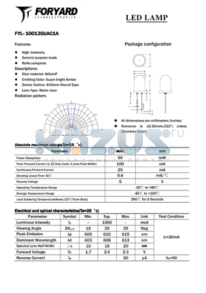 FYL-10013SUAC1A datasheet - LED LAMP