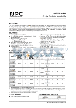 CF5009AL2 datasheet - Crystal Oscillator Module ICs