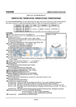 87CM70 datasheet - CMOS 8-BIT MICROCONTROLLER