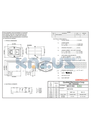 880-01004 datasheet - EMI FILTER