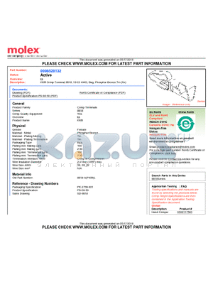 8818-AL datasheet - KK^ Crimp Terminal 8818, 18-22 AWG, Bag, Phosphor Bronze Tin (Sn)