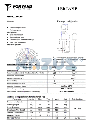 FYL-5013HC1C datasheet - LED LAMP