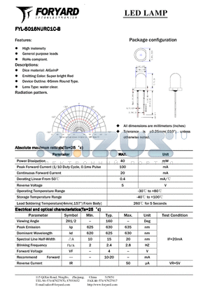 FYL-5016NURC1C-B datasheet - LED LAMP